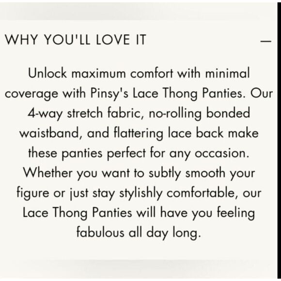 Pinsy Women's Sz Large Beige Light Shaping Thong Lace Panty - Picture 5 of 7